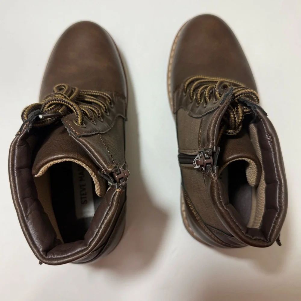 Steve Madden Youth Girls Chestnut Brown Combat Boots — Size 13